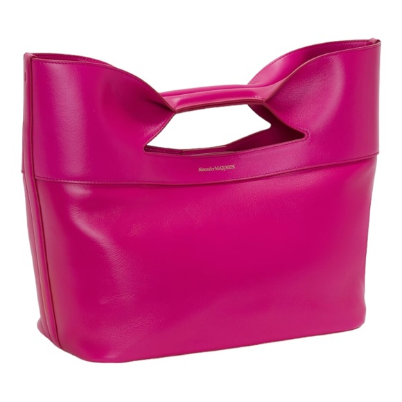👜 🆕 Alexander McQueen Women's The Bow Small in Fuchsia - Picture 4 of 7